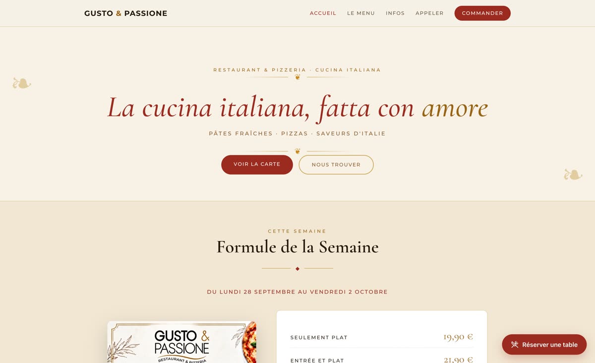 Voir le site Gusto & Passione